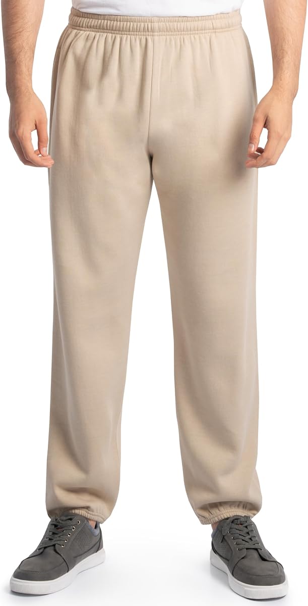 Eversoft Pantalones deportivos de forro polar elástico con bolsillos, ajuste relajado, absorbe la humedad, transpirable