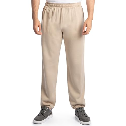 Fruit of the Loom Eversoft Fleece Elastic Bottom Sweatpants with Pockets, Relaxed Fit, Moisture Wicking, Breathable