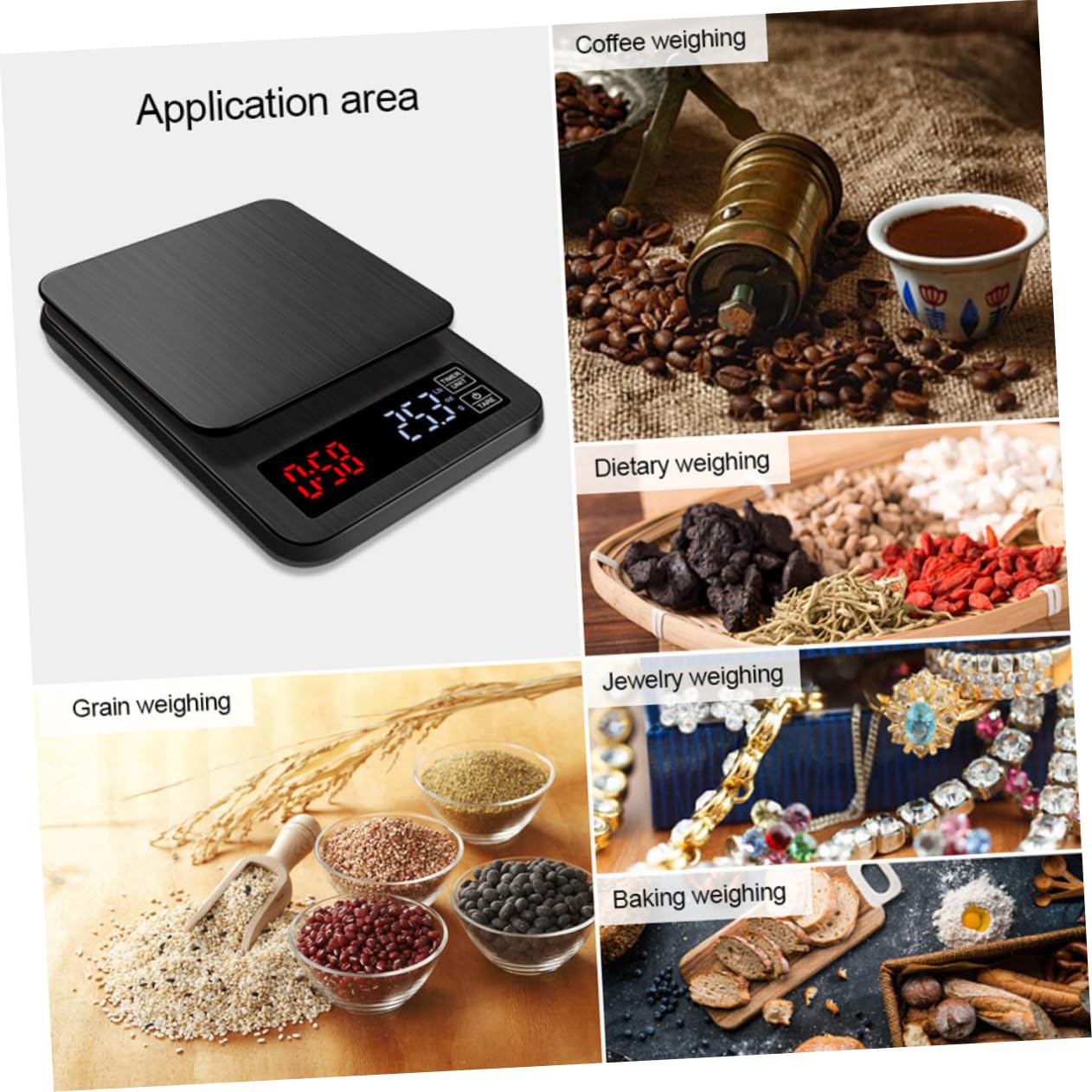 5kg Bilancia Elettronica Per Caffè Con Timer Bilancia Da Cucina Con Sensori Precisione Capacità Peso Display Led Design Portatile Nero Batterie