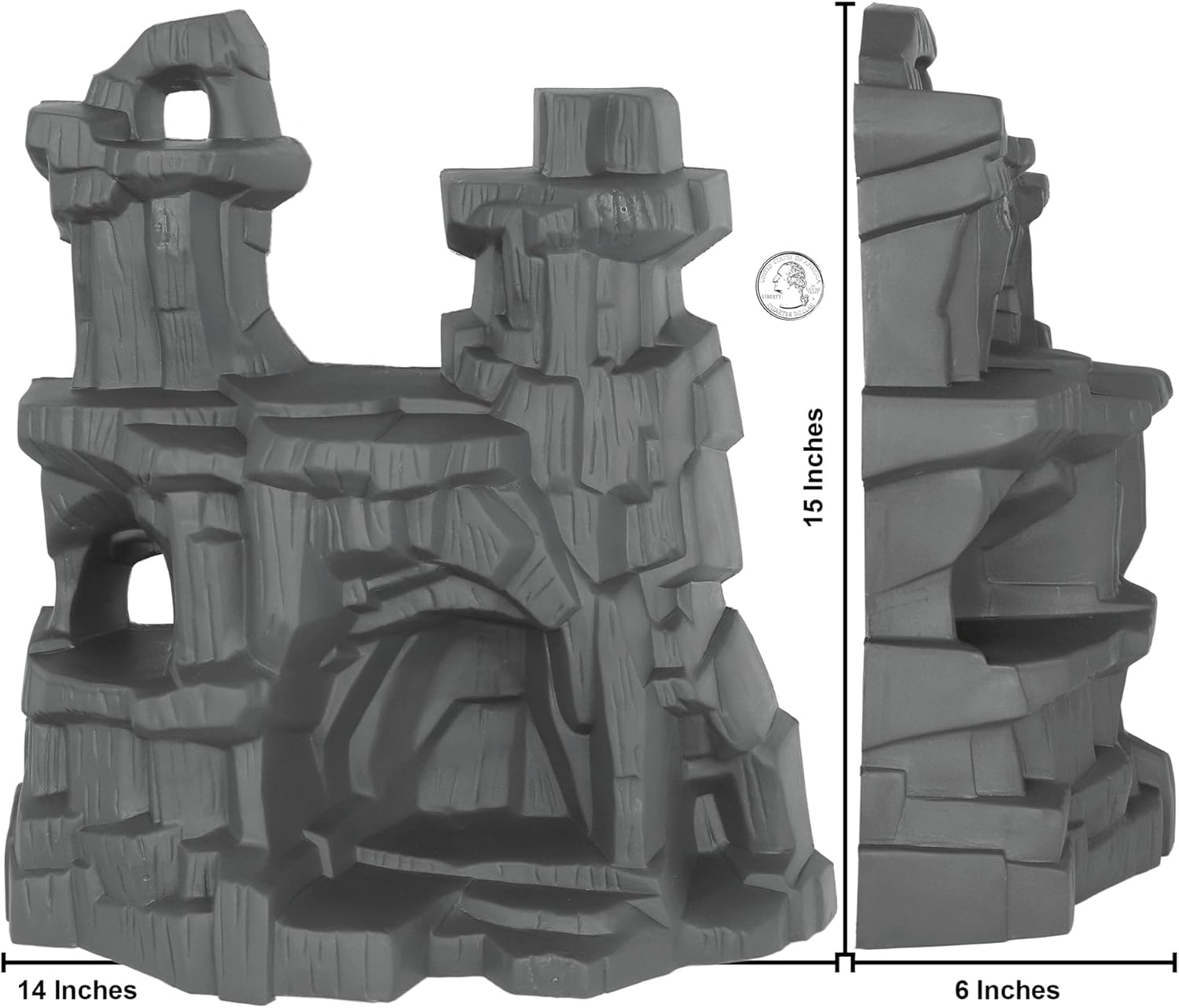 TimMee Battle Mountain Scenery - Dark Gray Figure Display & Play Terrain US Made