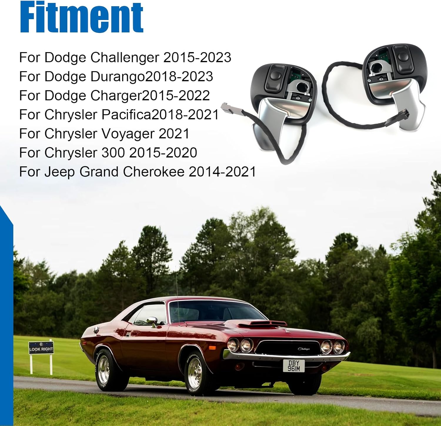 5RQ09DX9AC 2PCS Steering Wheel Paddle Shifter Extensions for Challenger Charger 2015-2021 Durango 2018-2020 for Chrysler 300 2017-2020 for Jeep Grand Cherokee 2014-2021 5RQ08DX9AC