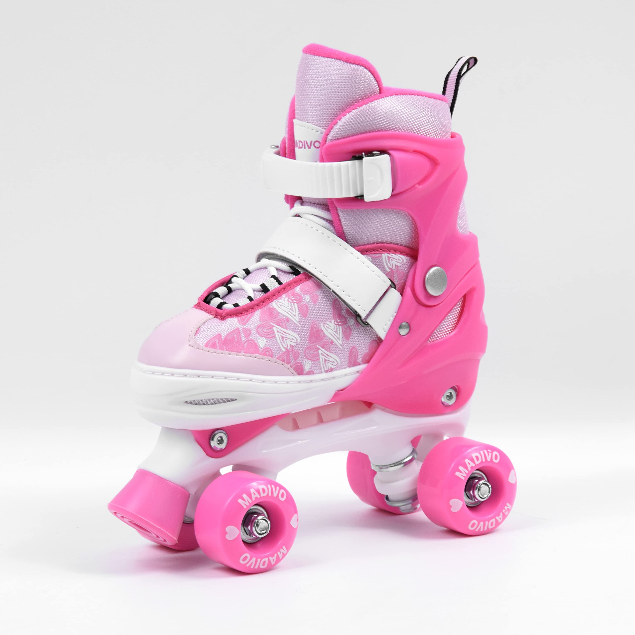 MADIVO Tropic Patins à roulettes réglables pour Enfant | Idéal pour Filles et Femmes | Patins à roulettes réglables | Blanc/Bleu | Tailles : 30-33, 34-37