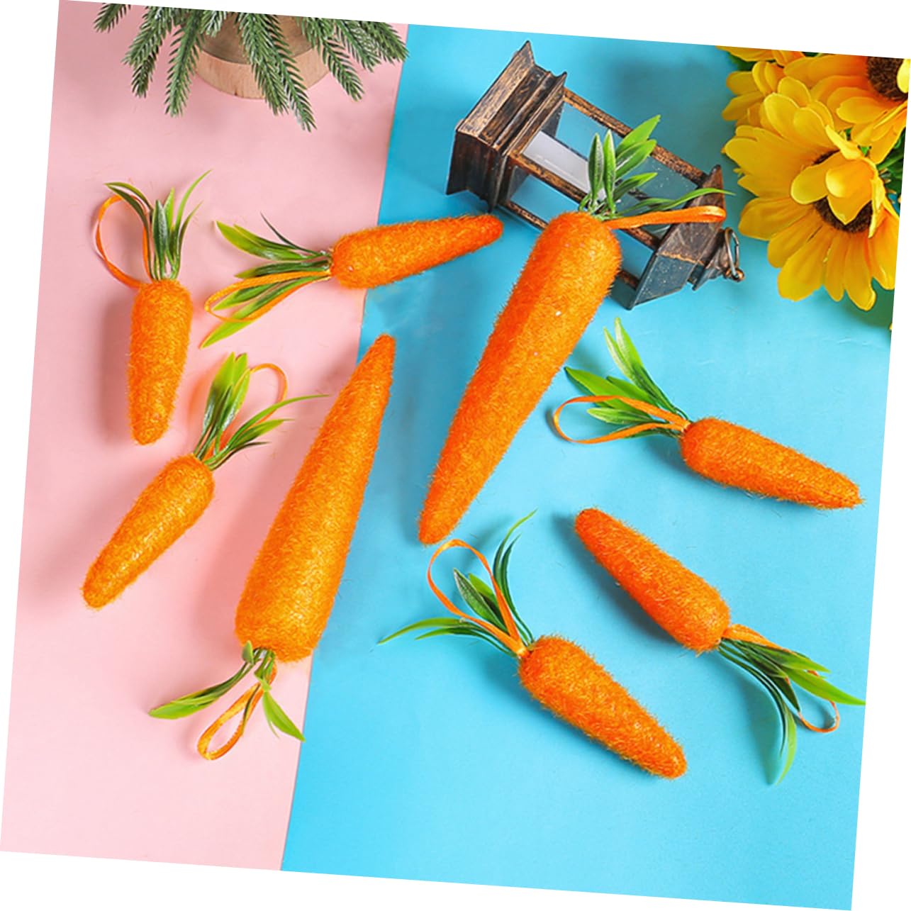 Amosfun 40pezzi Decorazioni Pasquali Forma Di Carota Ciondoli Appesi Per Albero Di Pasqua Ornamenti Festivi Per La Casa e Feste Design Rustico e Giocoso Di Grandi Piccole