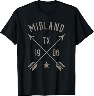 Midland Texas TX Design Distressed Boho Style Home City T-Shirt
