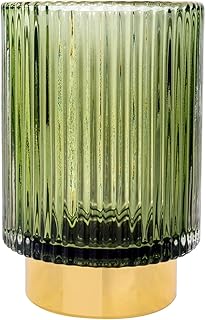 LEICURACE Makeup Brush Holder Organizer Crystal Makeup Holder for Lipstick Organizer Small Makeup Organizer Entry Lux Retro Desktop Eyeliners Eyebrow Pencil Storage Cup Holder (Large Green)