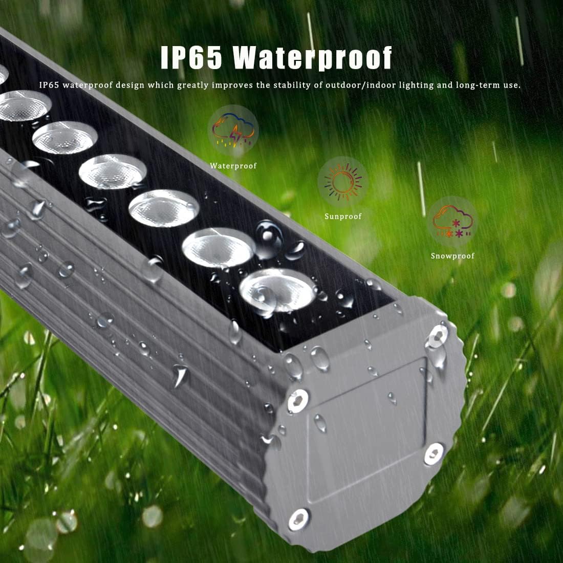 New Upgraded Wall Washer Lights, 36W 5000K Daylight White, 120V, 3.2ft/40" Linear LED Light Bar, IP65 Waterproof Plug In Stage Light For Outdoor/Indoor Projects