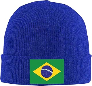 Brazilian Flag Knit Beanie Hat Warm Winter Hats Cuffed Beanies Watch Hat for Men Women