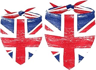 2 Stück Hundehalstuch, UK British Union Jack Girl Boy Lätzchen Hundetuch, Zubehör für kleine, mittelgroße und große Hunde, Welpen, Katzen, Haustiere product image