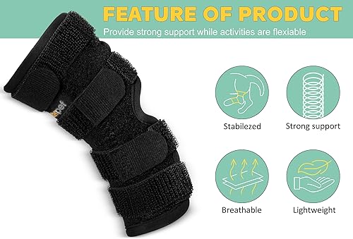 Miniatura 9 de Soporte de pierna de perro para articulación trasera de corvejón, envoltura de compresión de tobillo trasero con tiras de metal, fuerte soporte para