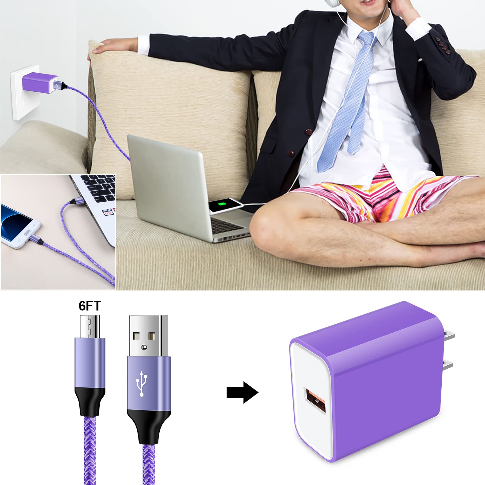 18W QC3.0 Micro-USB Ladegerät Mit Kabel – Schnelles Lade-Set Für Samsung Galaxy Tablets