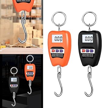 Digital Hanging Scale, 200Kg Heavy Duty Crane Scale, With LED Display, Aluminum Alloy Body, Portable Weight Scale, For Luggage, Industrial Shipping, Warehouse Material Handling(Orange)
