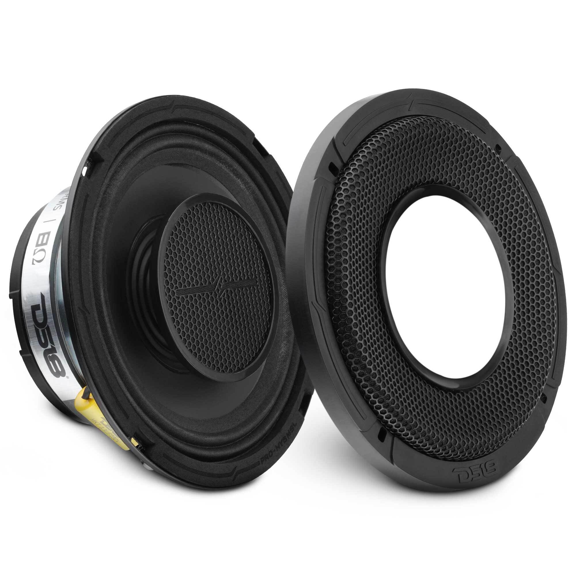 DS18 PRO-HY6MSL 6.5" Shallow Hybrid Mid-Range Car Audio Loudspeaker with Built-in Driver and Grill Included 300W Max 150W RMS 8 Ohms (1 Speaker)