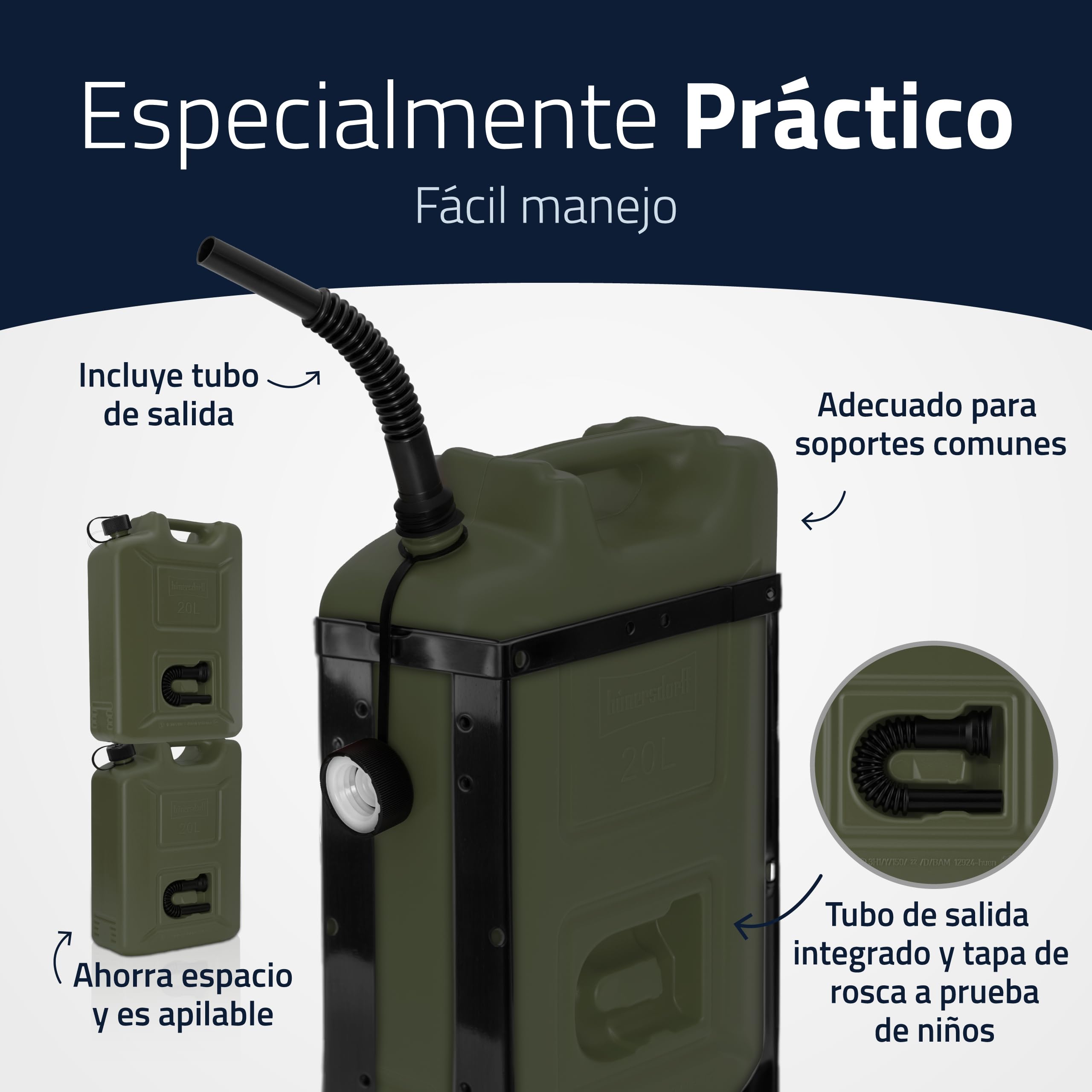 Hünersdorff 802010 Bidón para Carburante, Verde, 20 l