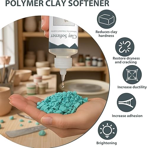 Miniatura 5 de Suavizante de arcilla polimérica de alta calidad revive arcilla endurecida, mejora la flexibilidad y la adherencia, añade brillo después de hornear,