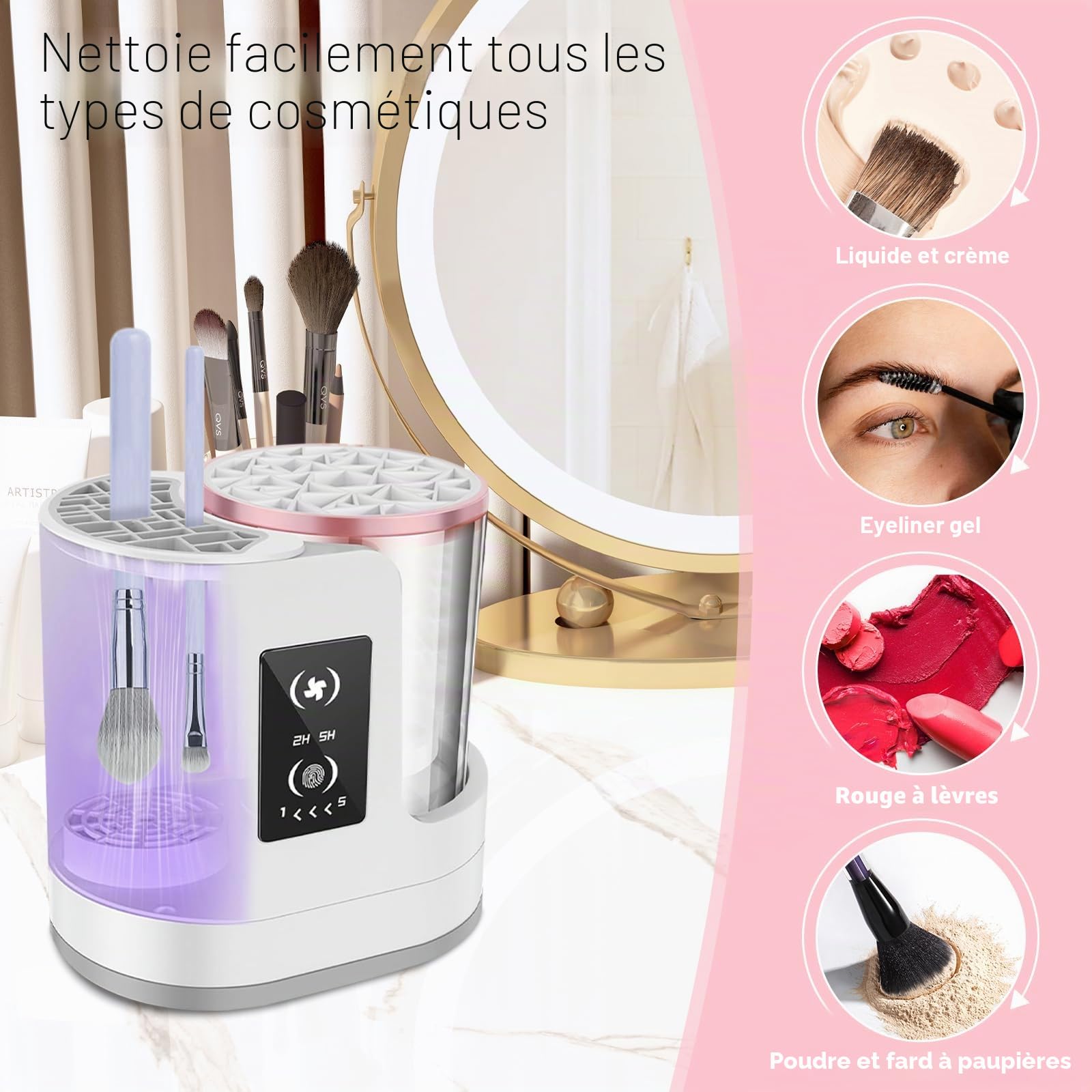 Machine électrique de nettoyage et de séchage portable, automatique, USB, outil multifonctionnel pour pinceaux de maquillage