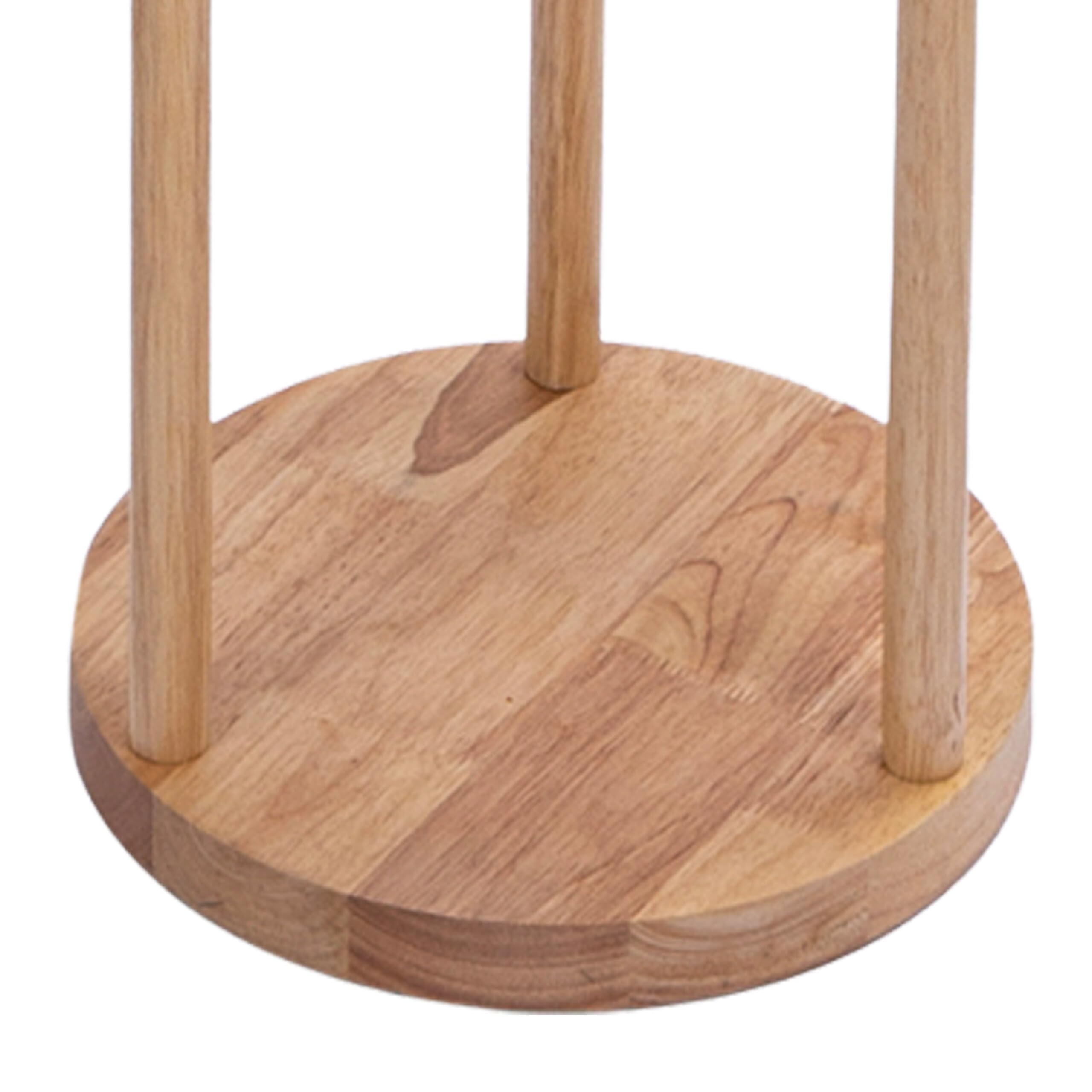 Relaxdays Stehlampe mit Regal, HD: 180 x 30 cm, E27-Fassung, Holz & Leinen, modernes Design, Stehleuchte, Natur-weiß