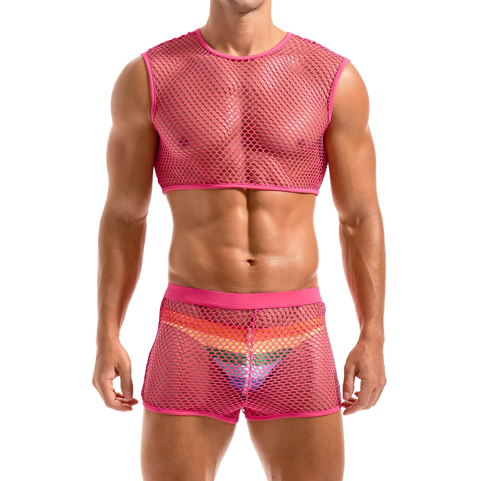 Amy Coulee Maillot de corps en résille pour homme