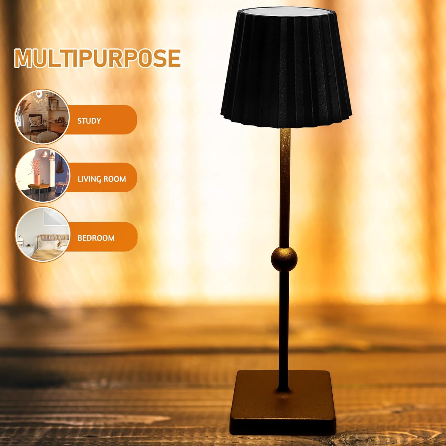 POPETPOP Touch Control Light Bedside Lamp with Soft Eye-Care Illumination Modern Nordic Aesthetic Nightstand Lamp for Bedroom Desk for Reading and Studying