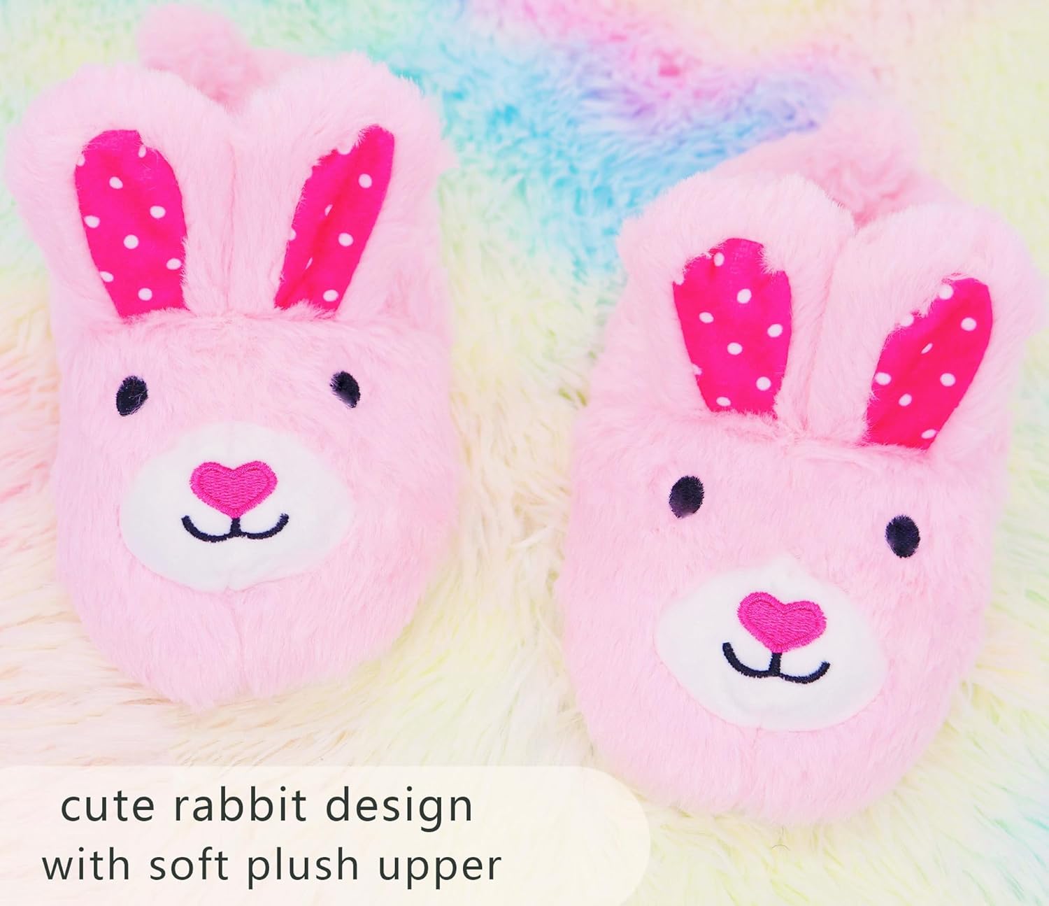 Girls Bunny Slippers Toddler Slippers Cute Rabbit Warm Plush Comfortable Winter House Shoes Cozy Soft Memory Foam Fuzzy Slipper(See Sizes) - Image 3