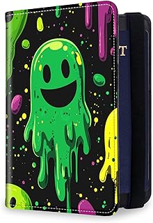 Passport Holder for Travel, RFID Blocking Passport Holder Travel Walle, Passport and Vaccine Card Holder, Vacation Must Haves Travel Accessories for Men Women, Slime Ghost