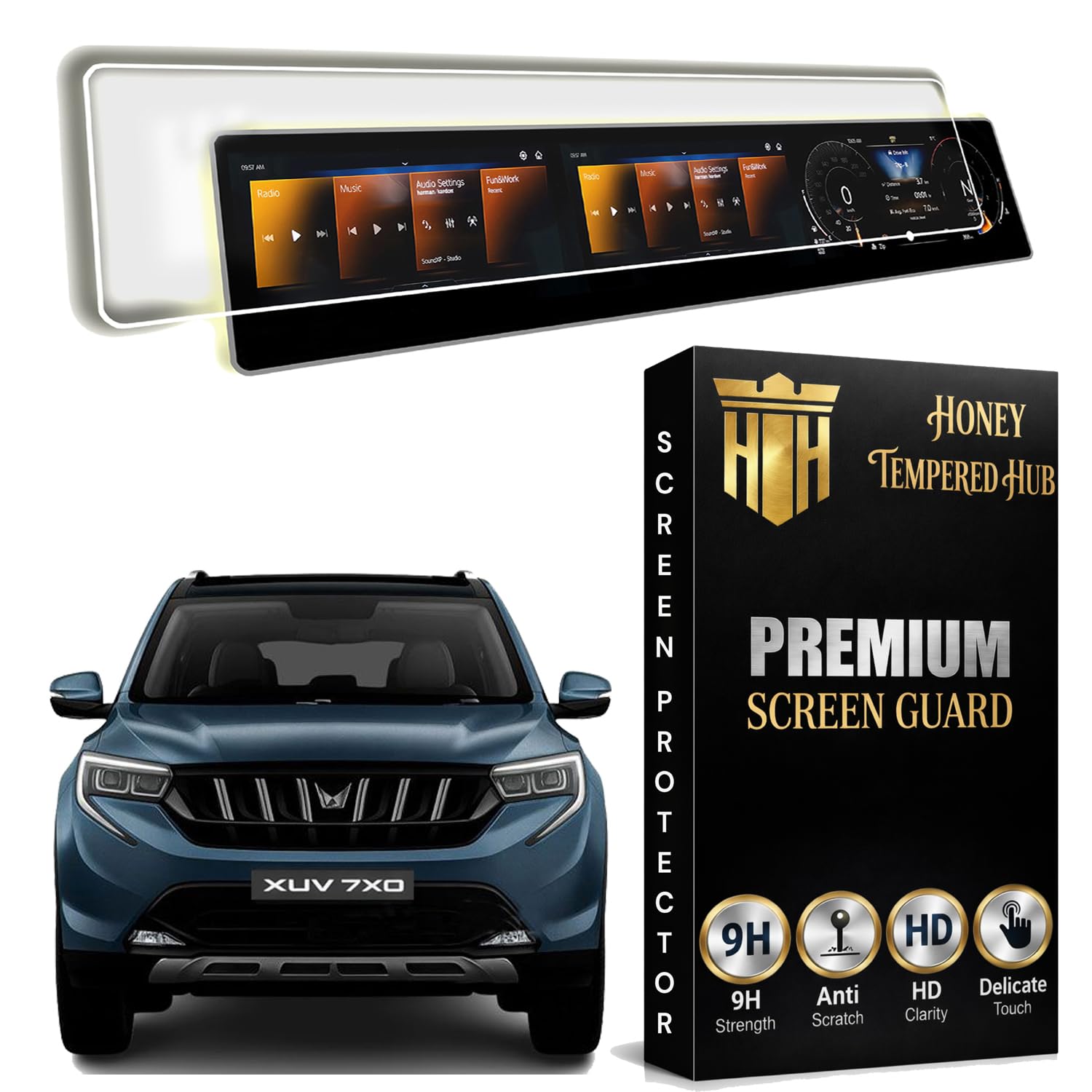 Glossy Screen Guard For NEW MAHINDRA XUV 7XO 2026 / FULL PLAIN TOUCHSCREEN INFOTAINMENT PROTECTOR / WITHOUT ADRENOX+ BADGE / Anti Scratch / Anti Fingerprint / Xuv7xo2026 Car Display Accessories [Not Tempered Glass] (XUV 7XO WITHOUT ADRENOX+ BADGE)-image-29
