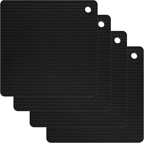 Juego de 2salvamanteles de silicona de 9x12pulgadas, multiuso, antideslizantes, flexibles, duraderos, resistentes al calor, color rojo, verde,