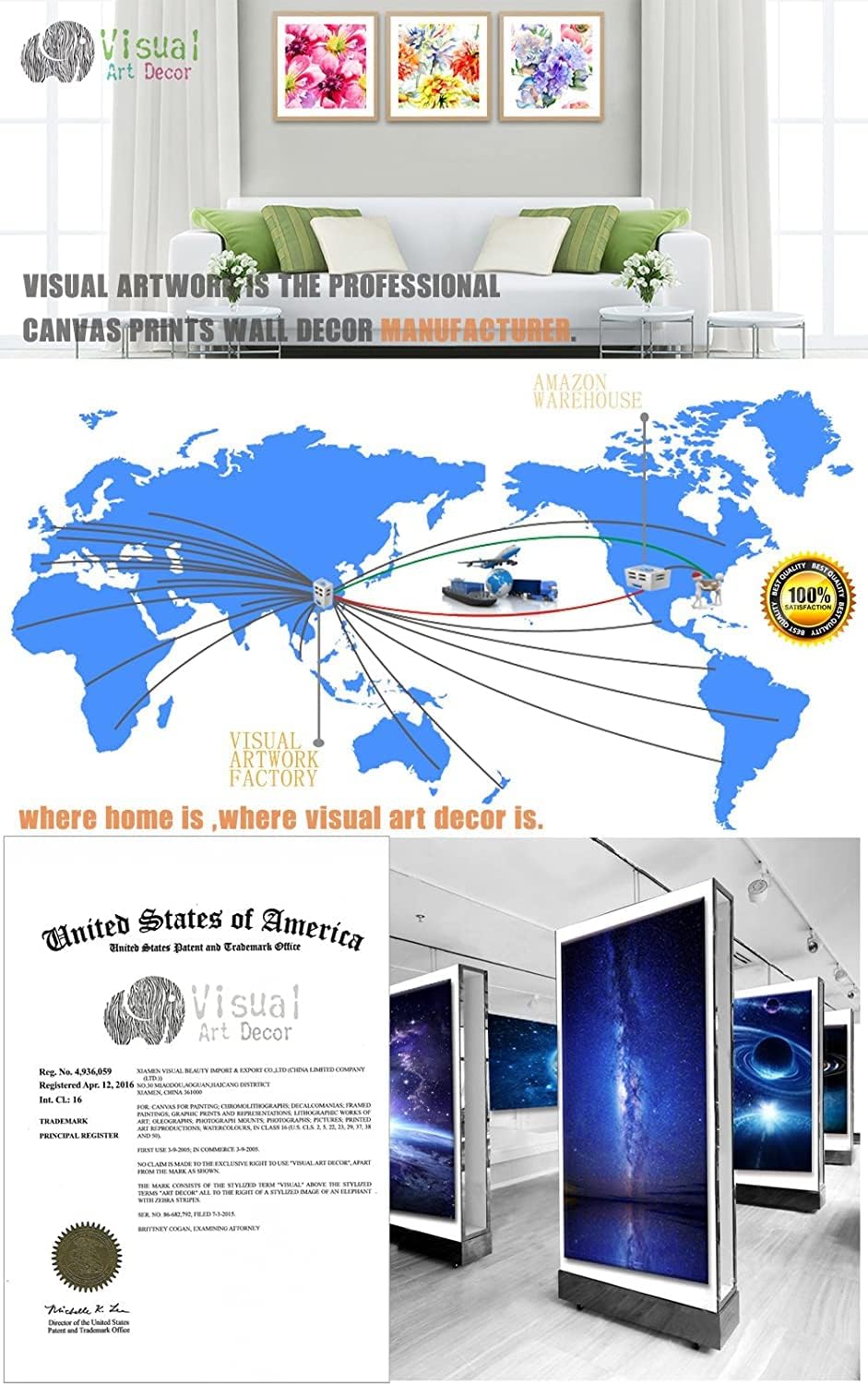 Visual Art Decor American Flag Picture USA Flag with Retro Bible Cross Canvas Prints Gallery Wrap Artwork for Living Room Office Wall Decoration