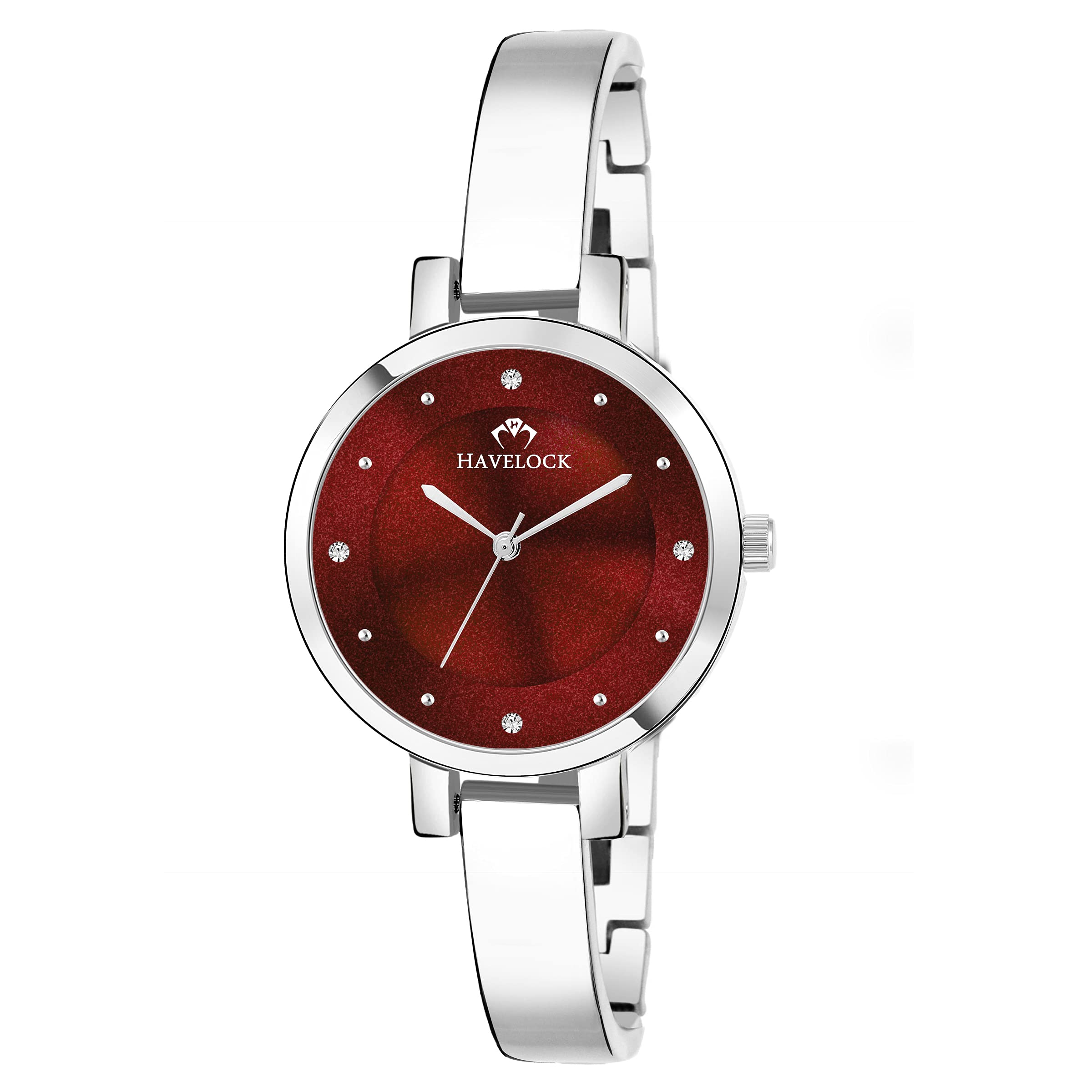 HAVELOCK Stainless Steel Analogue Womens Watch (Burnt Red Dial), Band_White (B0932LKX3V) Amazon Price History, Amazon Price Tracker