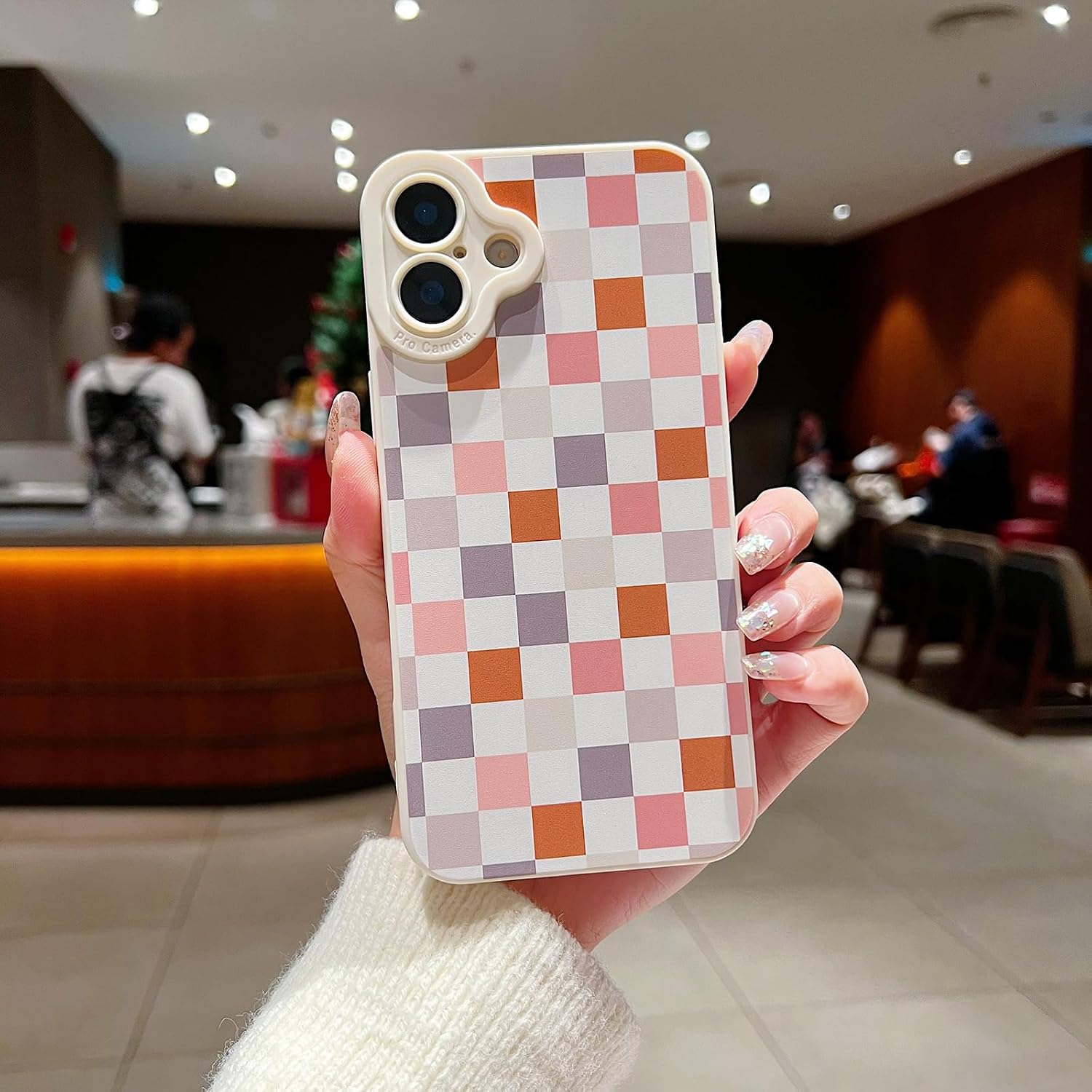 Plaid Pattern Phone Case,for iPhone 16(6.1”) Colorful image 3