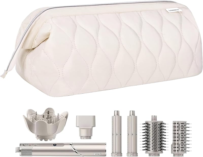 Lexeeco Dyson Airwrap Travel Case for Shark Flex Style Fusion Hair Dryer | Puffer Hair Accessories Tools Travel Bag for Dyson Airstrait,Curling iron,Supersonic Styler Attachment,Gifts for Women&Girls