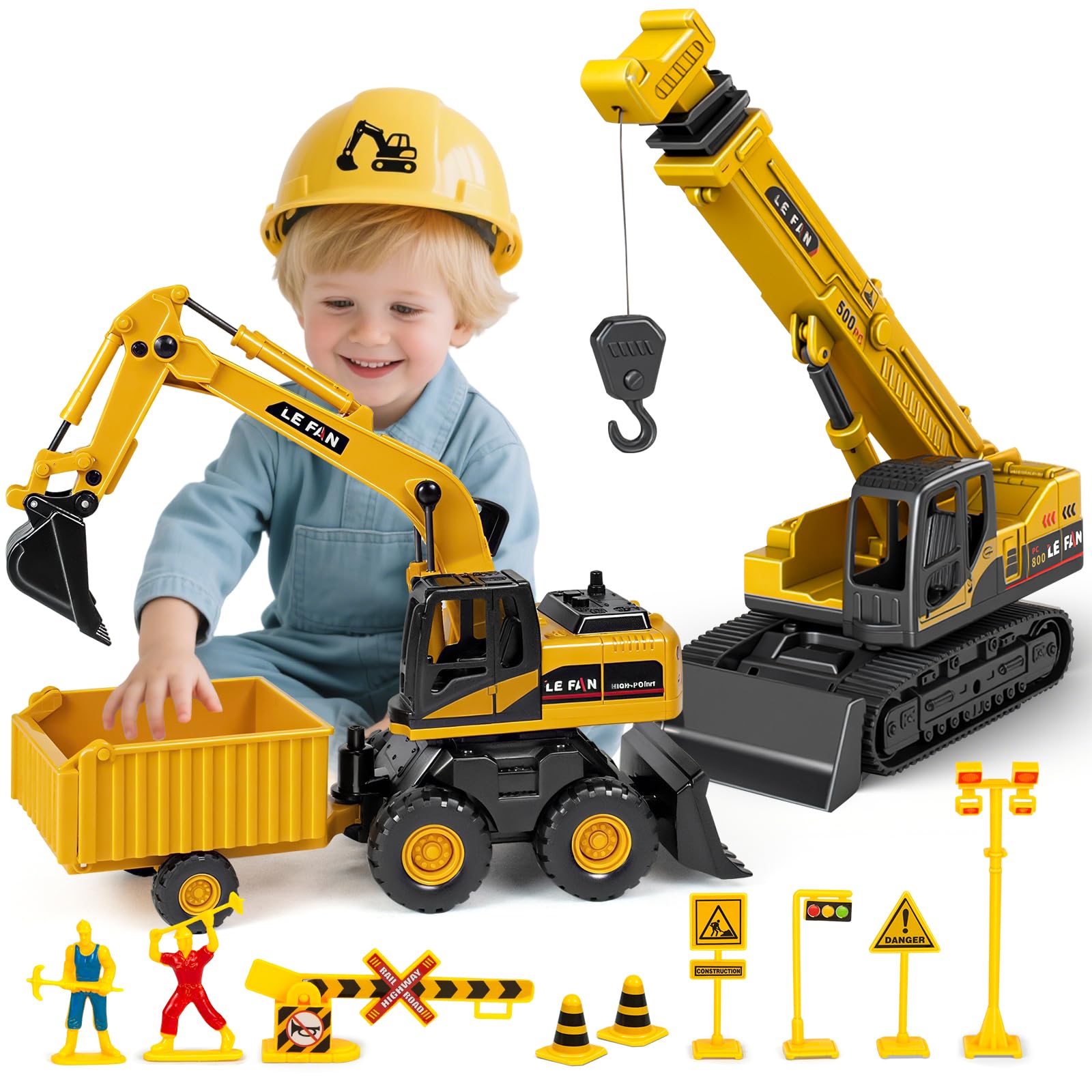 Amazon.co.jp: 子供用建設玩具 男の子用 - 3イン1 ショベル、クレーン