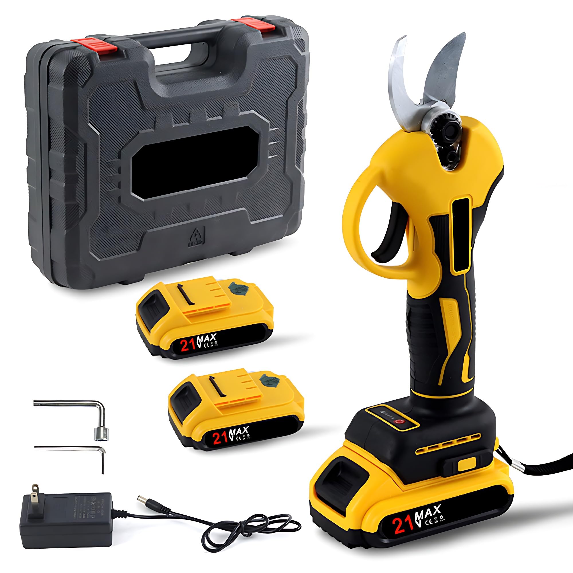 Sécateurs électriques sans fil jaune outils de jardinage avec lames SK5 haute résistance