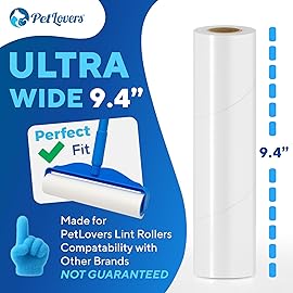 PetLovers Extra Sticky Floor Lint Roller 4 Pack of Refills Only - No Handles Included - 90 Sheets Per Refill 360 Sheets Total