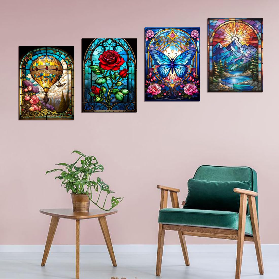 Muzagroo Art DIY Diamond Painting Kit Suitable for Adults 5D Diamond Art kit Beginner-Friendly Diamond Painting Rose Diamond Crafts 4Pieces Wall Art Suitable for Living Room and Bedroom - Image 4
