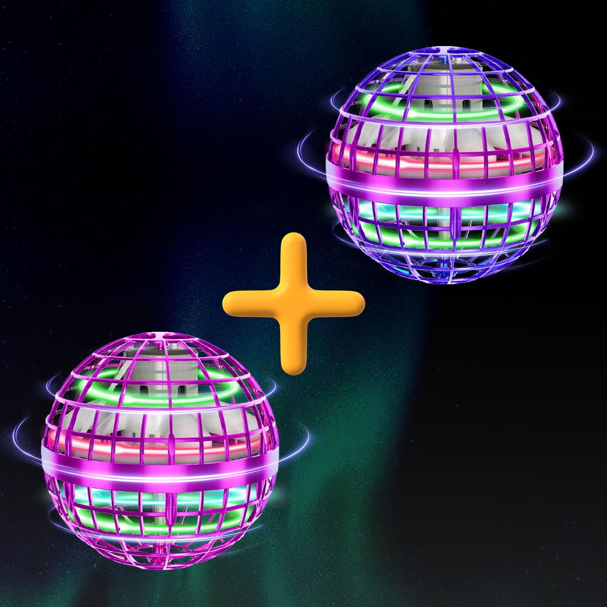 Tikduck 1 Pack Pink Flying Orb Ball, 1 Pack Illusory Purple Flying Orb Ball, 2024 Cool Stuff Christmas Birthday Toy Gift, for Kids Age 6 7 8 9 10