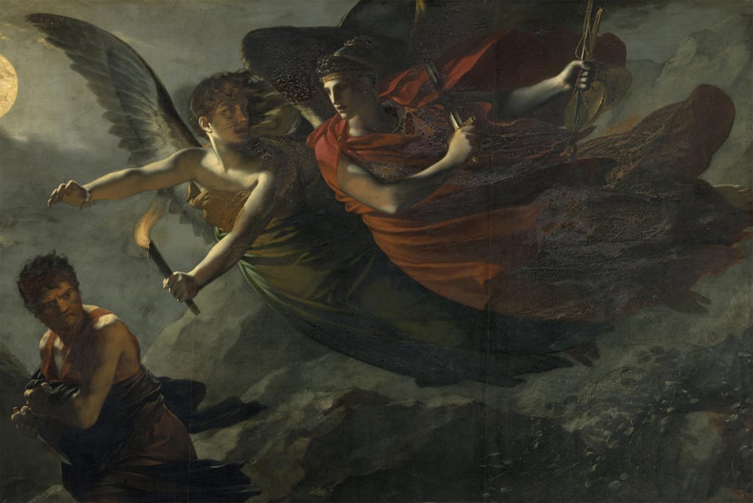 SERENDIPITP Vintage Picture Print on Canvas Wall Art Poster Justice and Divine Vengeance Pursuing Crime by Pierre Paul Prudhon Artwork Print Poster for Wall Decor 60x90cm