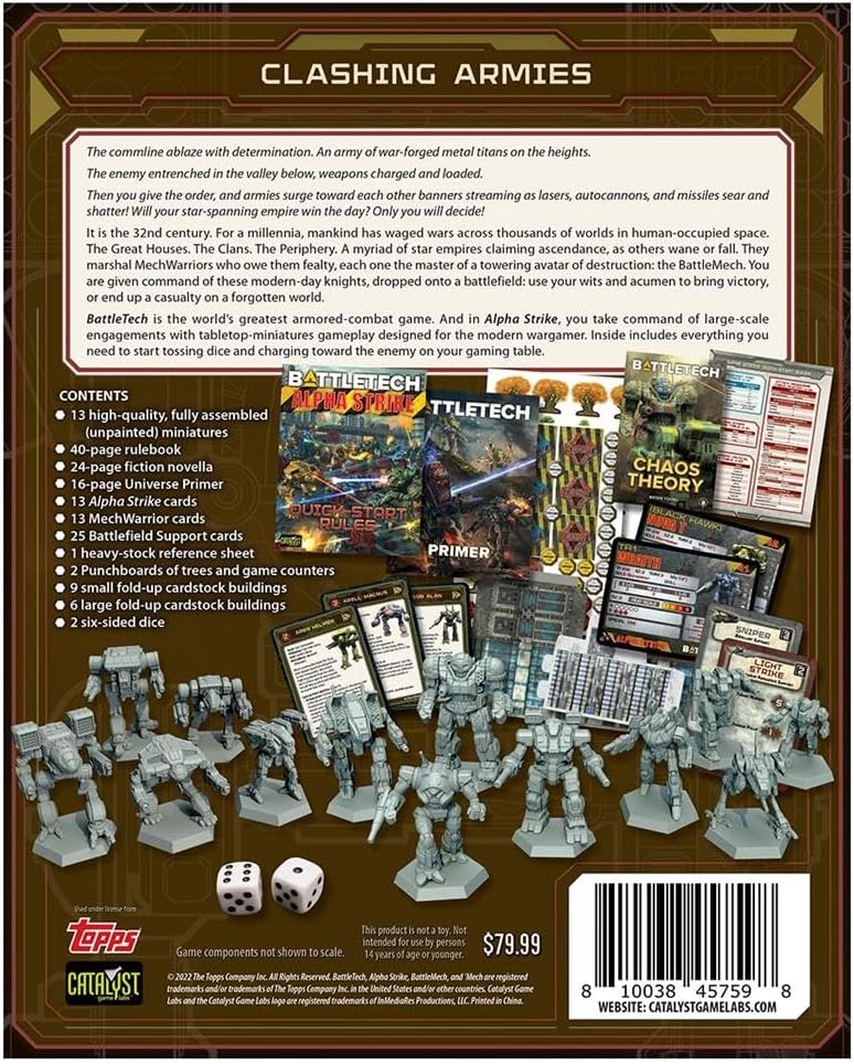 Catalyst Game Labs BattleTech Alpha Strike Box Set – Sci-Fi Mech Miniatures Wargaming - Fast Play Starter Set for Strategy Game Enthusiasts, Brown