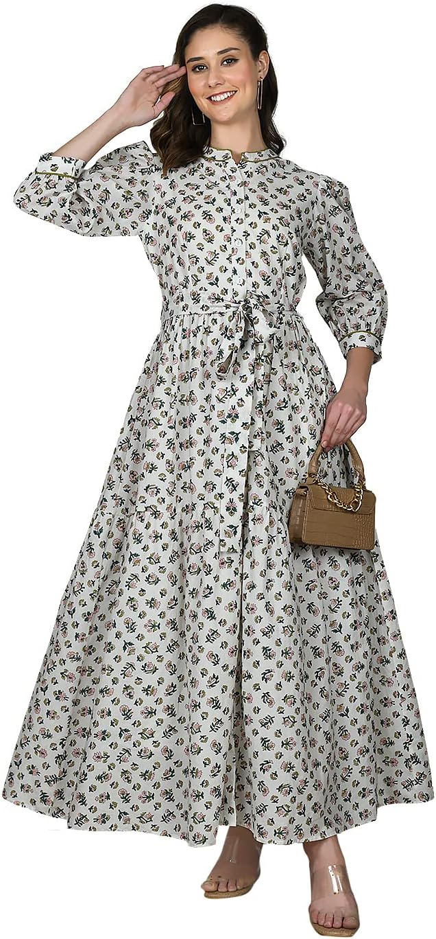 Zink LondonWomen's White Floral Print Maxi Dress