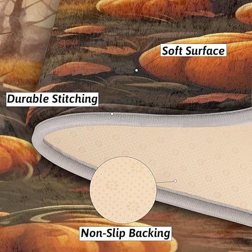 Miniatura 6 de cfpolar Pumpkins Fall Maple Leaves Bathroom Rugs Non-Slip Bath Rug Microfiber Bath Mat Absorbent Kitchen Mats and Rugs Machine Washable Oval Plush