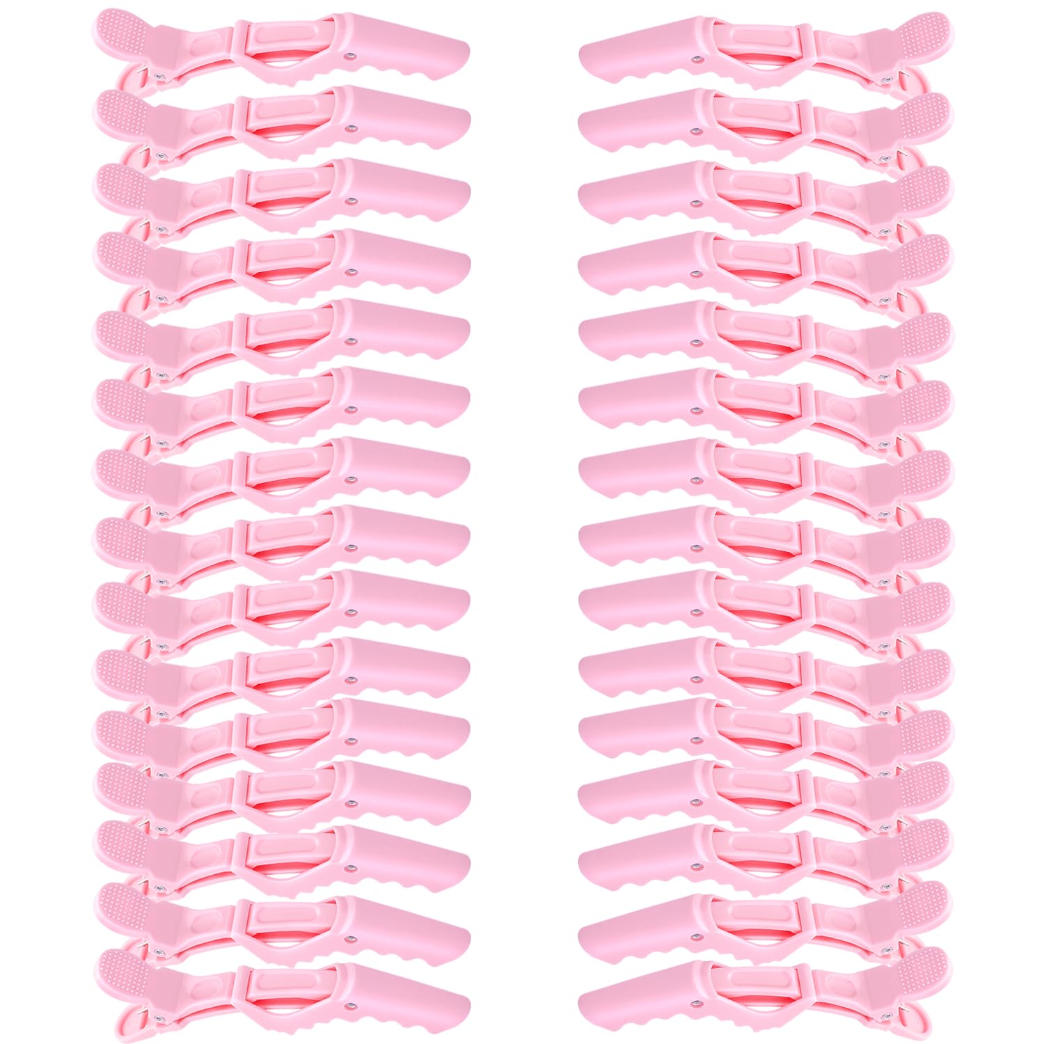 Alligator Hair Clips 30 Pieces | Wide Teeth | Double-Hinged Design | For Sectioning & Securing Hair (Pink)