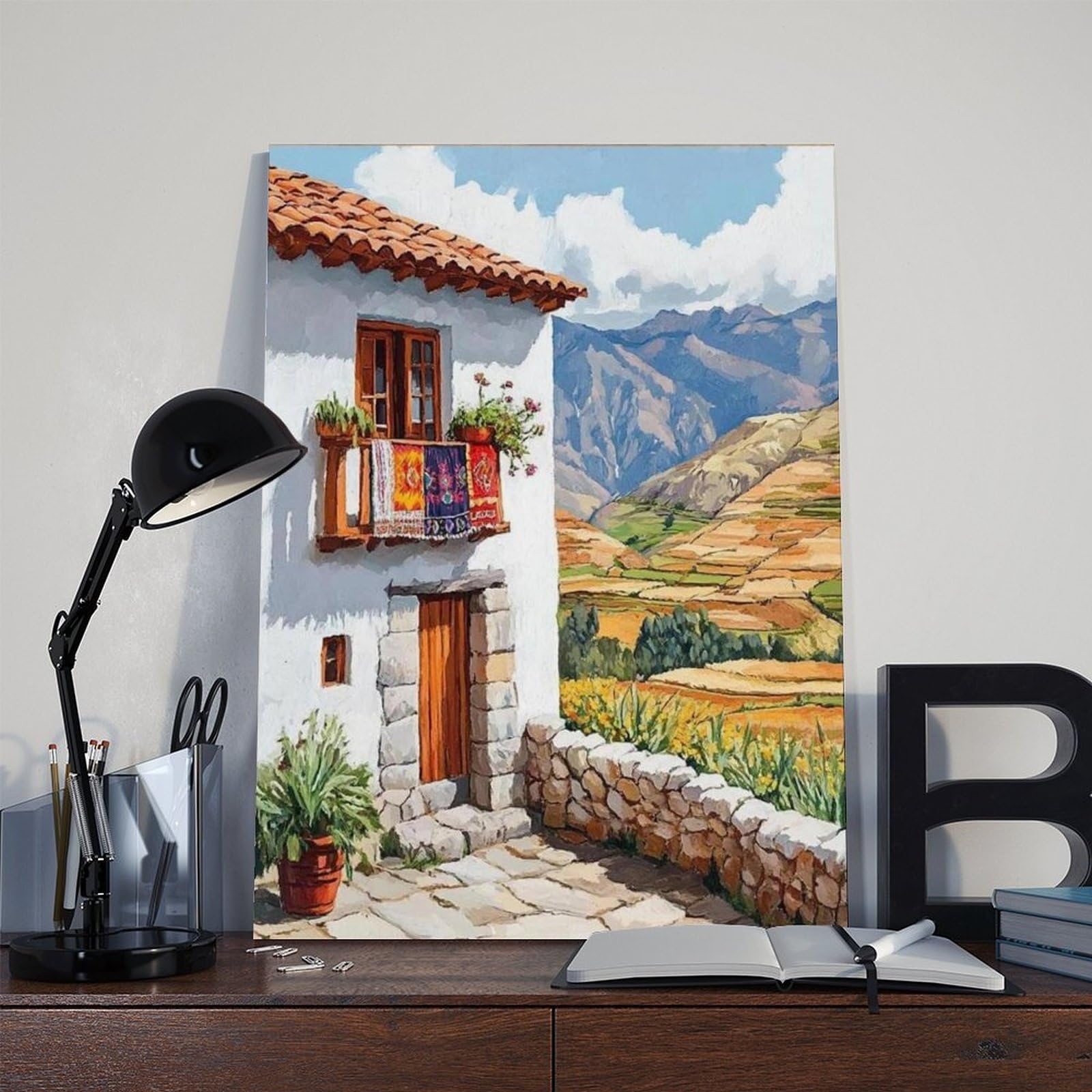 Kunstdruck Peruanische Anden, traditioneller Kunstdruck auf Leinwand, Poster für Schlafzimmer, Büro, Schlafzimmer, Geschenk, 61 x 91,4 cm (L x B)
