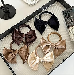 ヘアゴム おしゃれ 蝶々結び シュシュ 5個セット 女性 ヘアアクセサリー ファッション オフィス 通勤 大人 通学 日常 高弾性 シンプル トレンド 小物 シンプル かわいい ゴムレディース (D-5個セット)