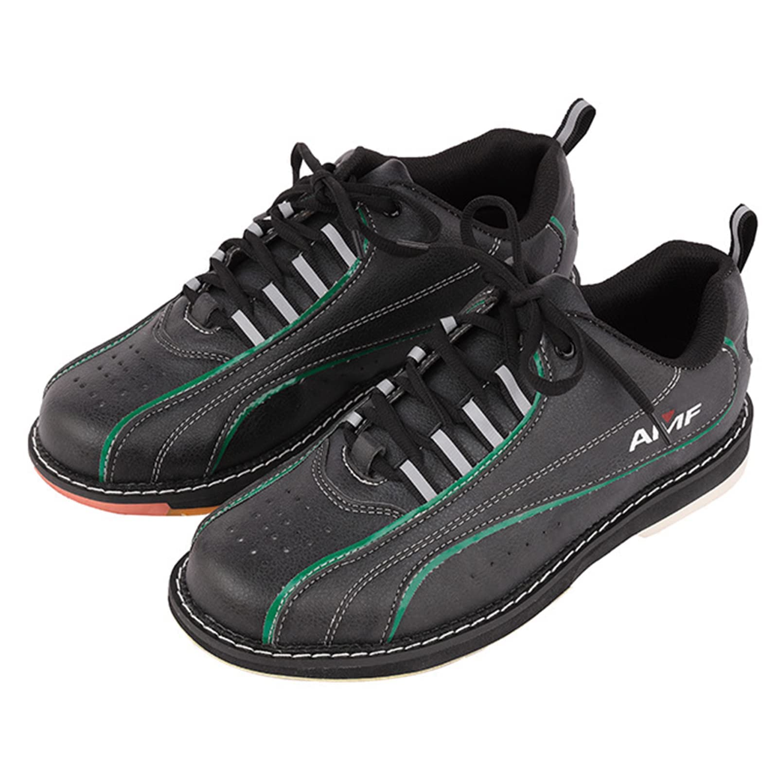 VEACAM Women Men Bowling Shoes, Fashion Bowling Trainers Casual Fitness Sport Lace-Up Bowl Sneakers,Black,7