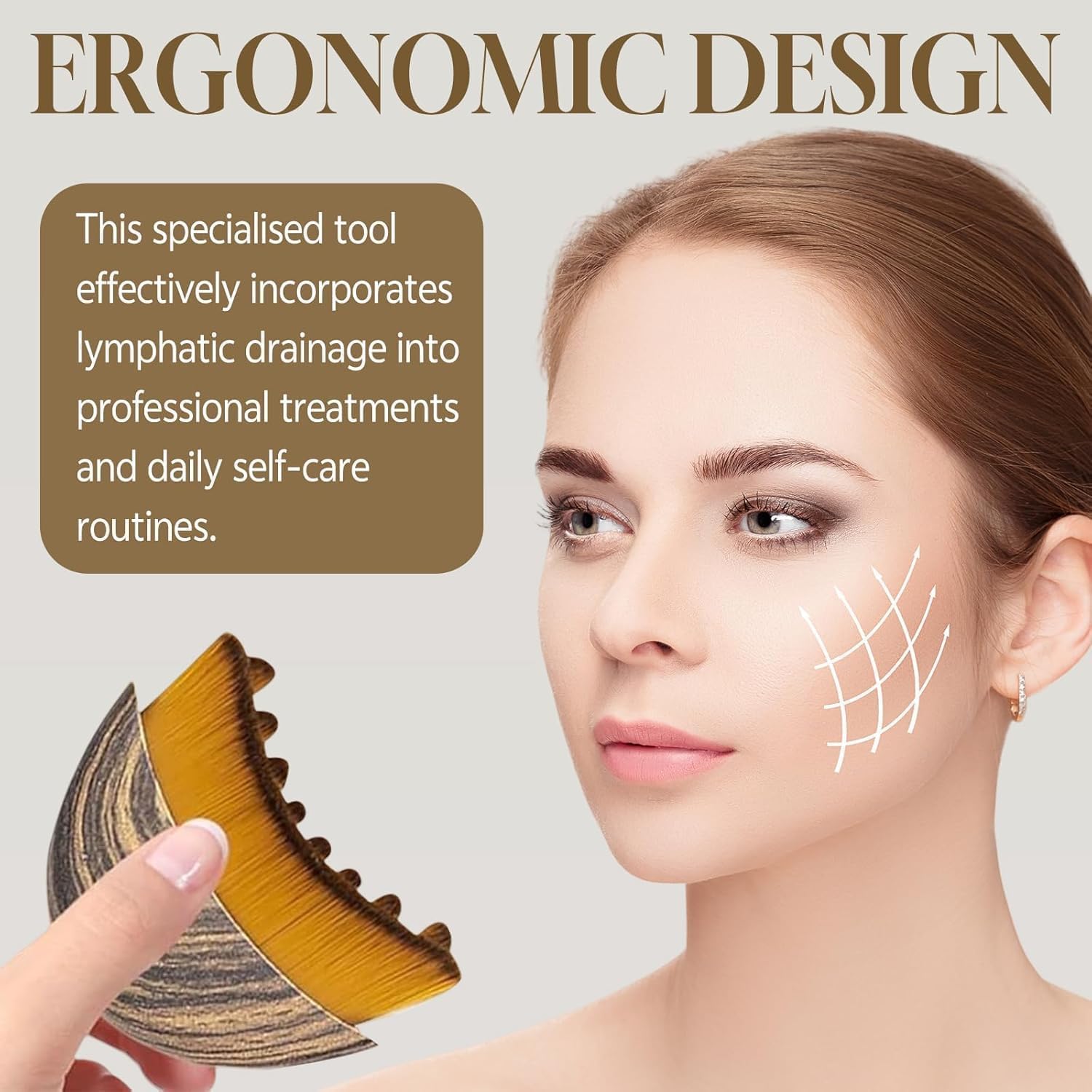 Lymphatic Contour Face Brush, Dry Face Brush For Lymphatic Drainage Massager -Anti-Puffiness, Lift, Chin & Jawline Sculpting (1PCS Soft Gua Sha Brush) - Image 5