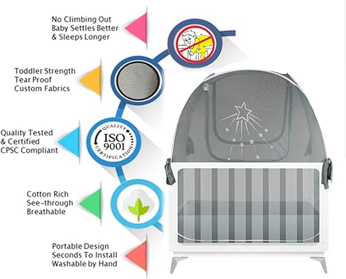 Miniatura 4 de Tienda de campaña para cuna australiana, 2 unidades, diseño de estrella plateada, para evitar que el bebé salga - mosquitera para cuna