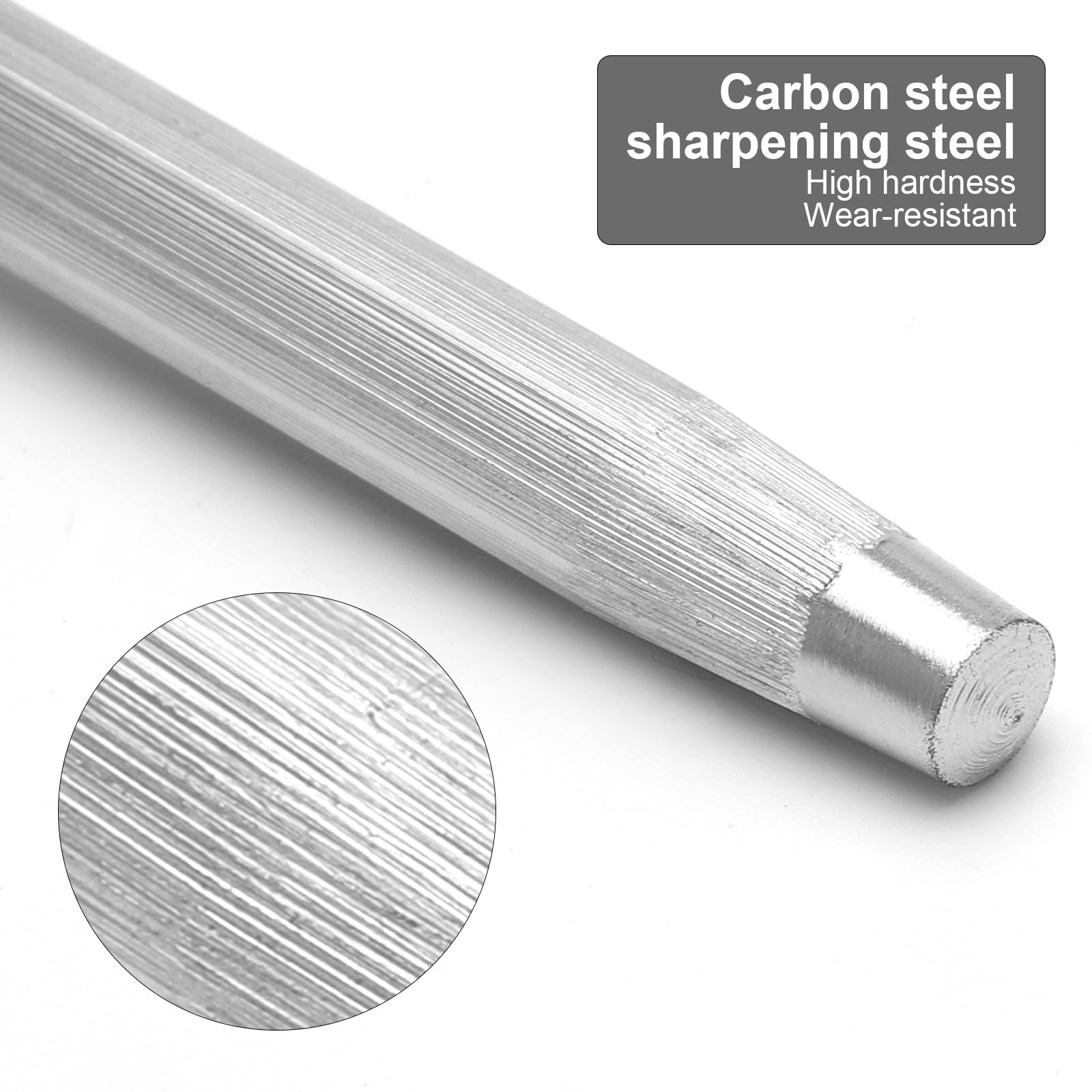 HENGBIRD affilacoltelli acciaino professionale Acciaio professionale al carbonio da 8 pollici con fori a uncino, utilizzato per la manutenzione quotidiana dei coltelli da cucina affila coltelli
