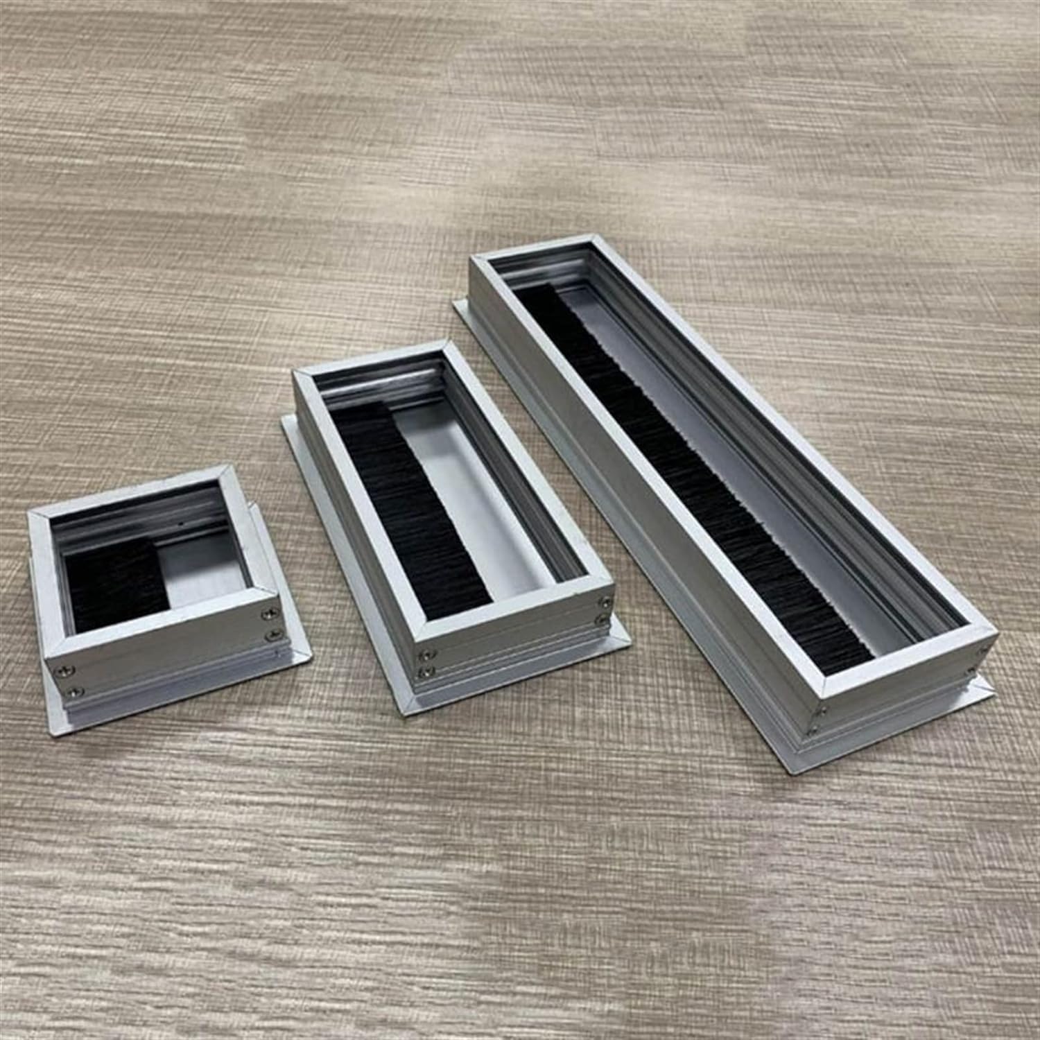 Przelotka Na Biurko, Osłona Otworu Wtyczkę Biurka, Aluminiowy Kwadratowy Stół Prostokątna Kablowa Sprzęt Biurowy W Wielu Rozmiarach(100x300mm)