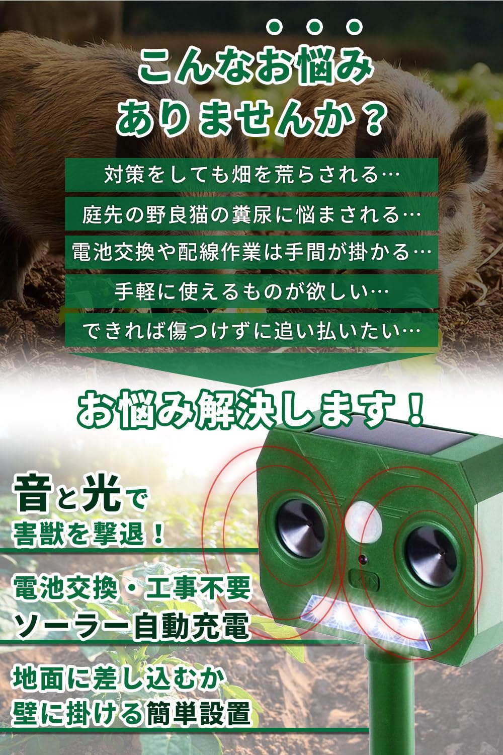 Amazon.co.jp: 動物撃退器 2個セット(13kHz-50kHz)【ネズミ,猫,熊