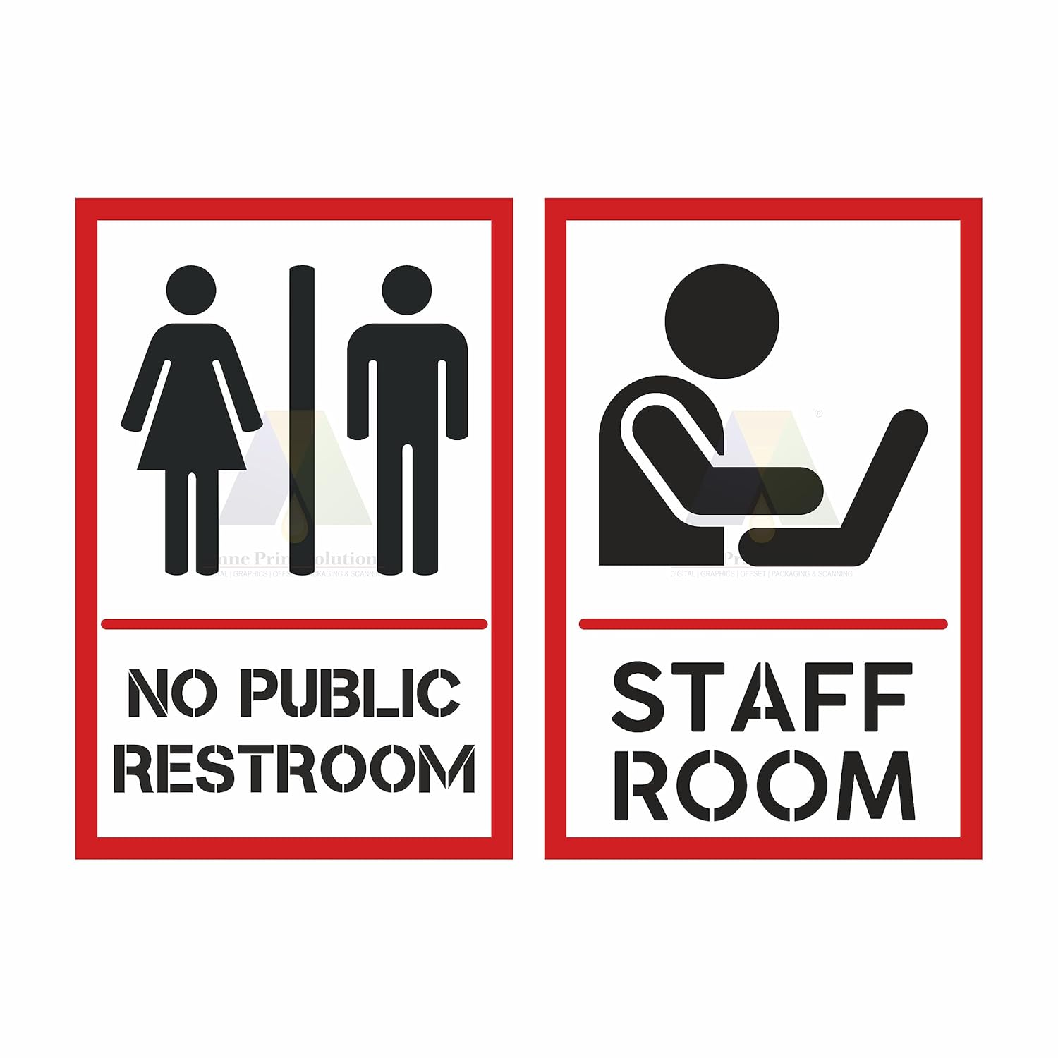 Anne Print Solutions® No Public Restroom Stickers & Staff Room Stickers