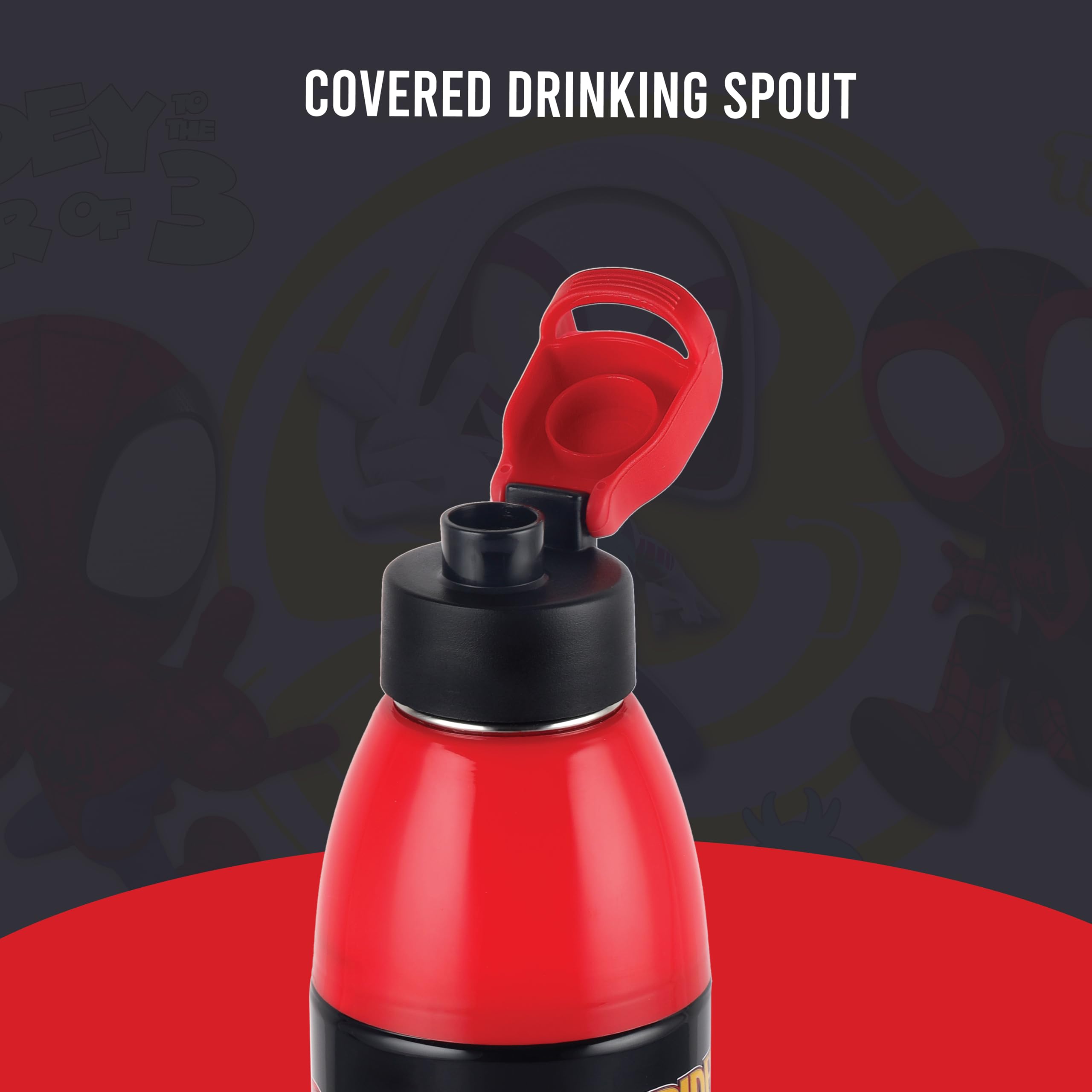 Cello Spiderman Kids Water Bottle - Leakproof & Insulated -5